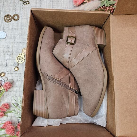 LifeStride Ally Ankle‎ Boots Booties Tan Brown Size 11 Wide 11W - Picture 11 of 12